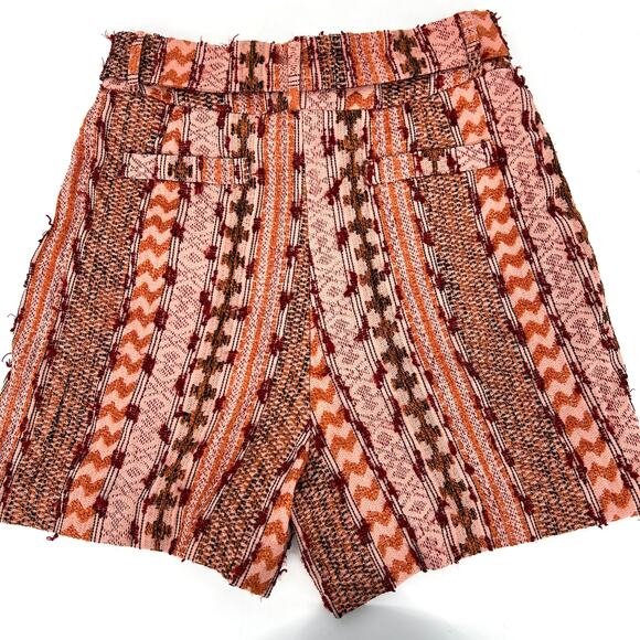 Anthropologie Eva Franco Mila Textured High Waisted Shorts Macedonia Size 8 - Picture 4 of 11